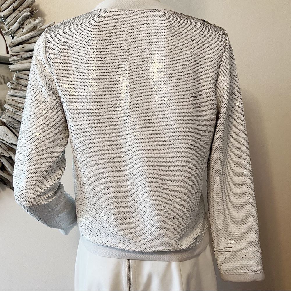 IIJIN White Silver Sequin Sequined Jacket Small - Picture 3 of 11